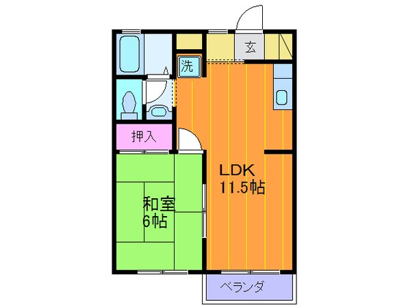 ｳﾞｨﾗ楠公Ｅ棟の物件間取画像